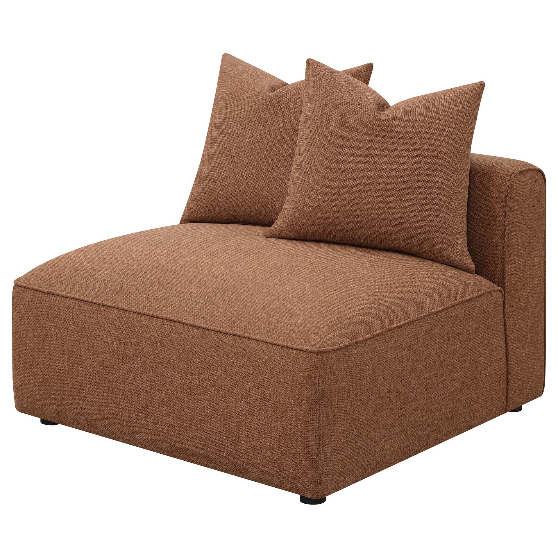 Colleen Terracotta Tight Seat Armless Chair with Pillows