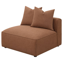Colleen Terracotta Tight Seat Armless Chair with Pillows
