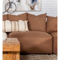 Colleen Terracotta Tight Seat Armless Chair with Pillows