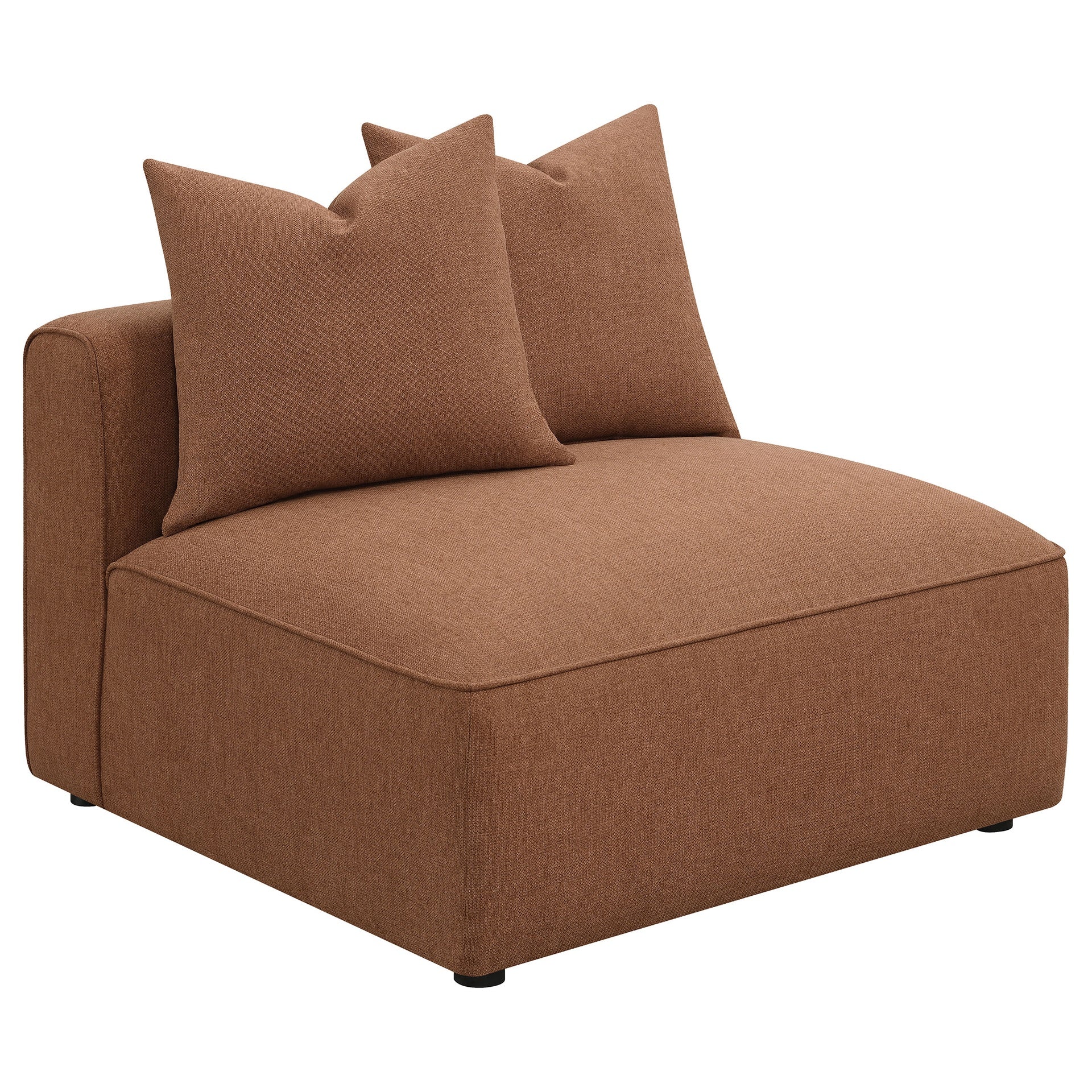 Colleen Terracotta Tight Seat Armless Chair with Pillows