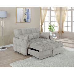 Alvara Light Grey Tufted Cushion Pull-out Sleeper Sofa Bed