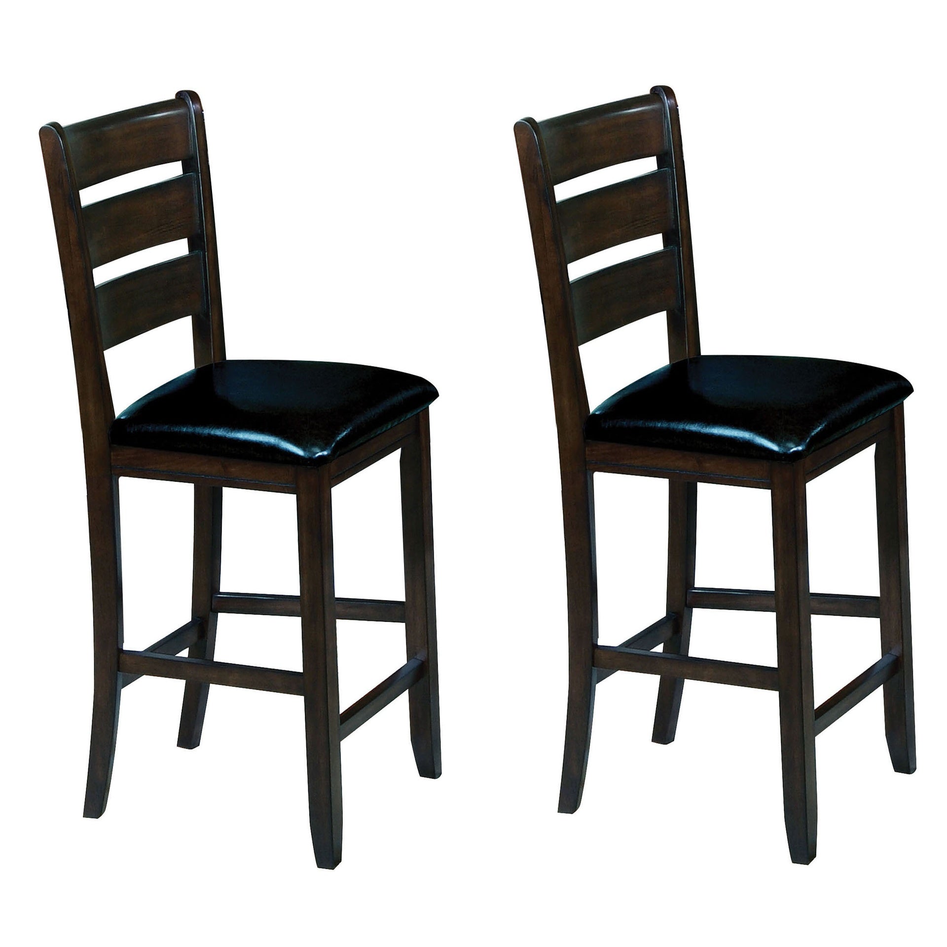 Black and Espresso Counter Height Chairs (Set of 2)