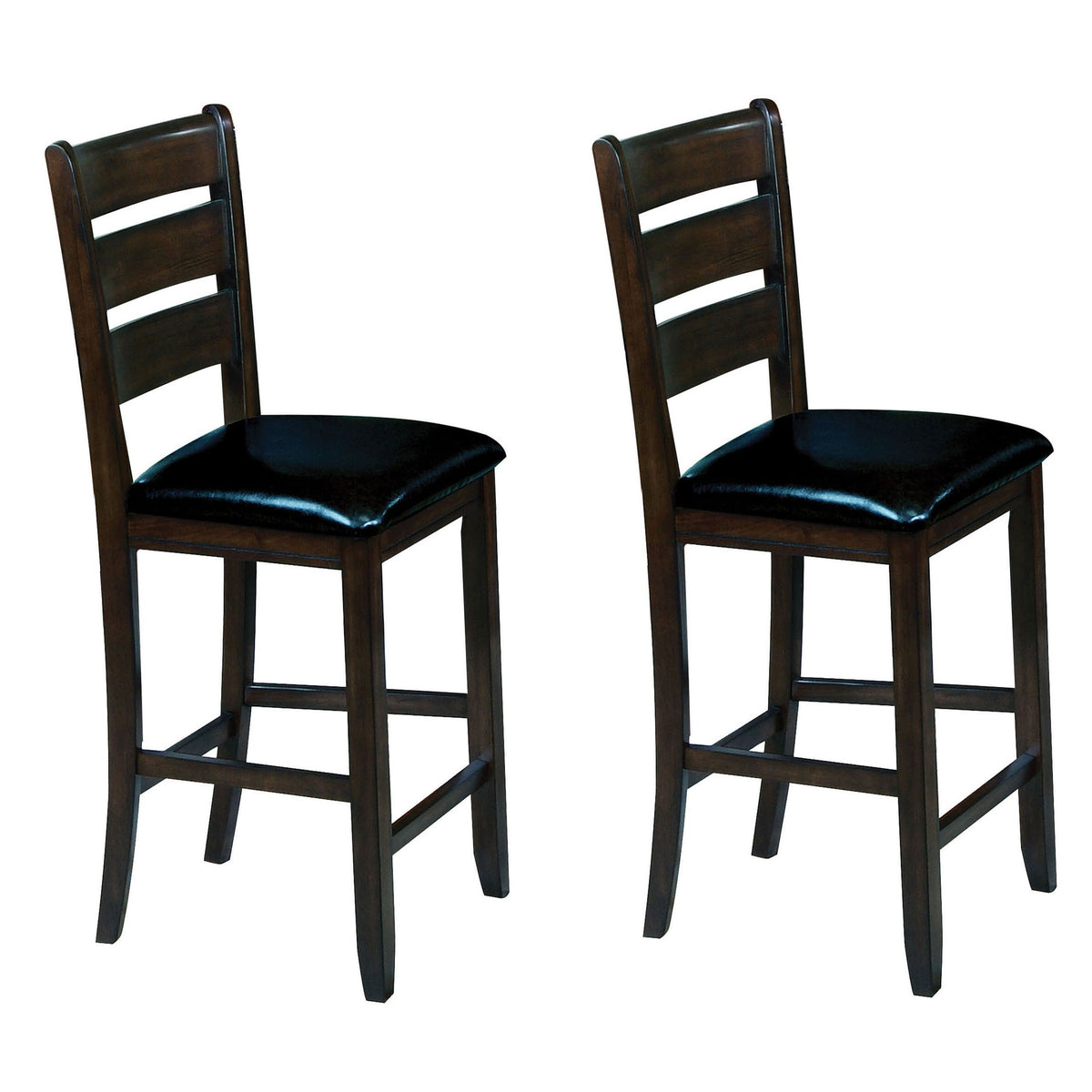 Black and Espresso Counter Height Chairs (Set of 2)