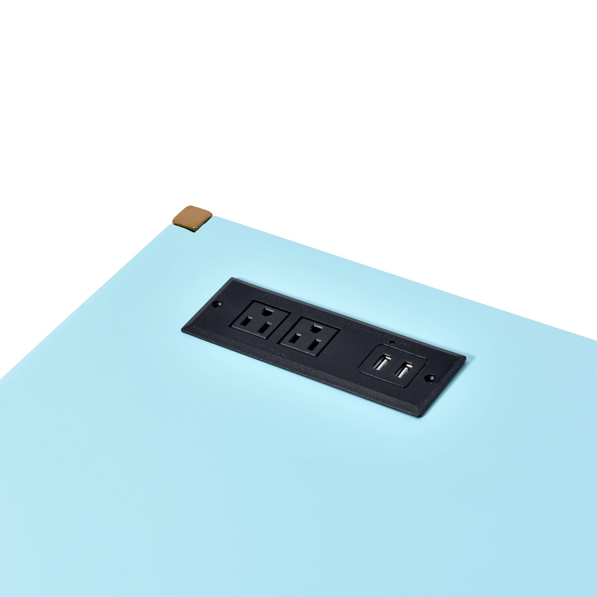 Baby Blue and Gold Writing Desk with USB Ports