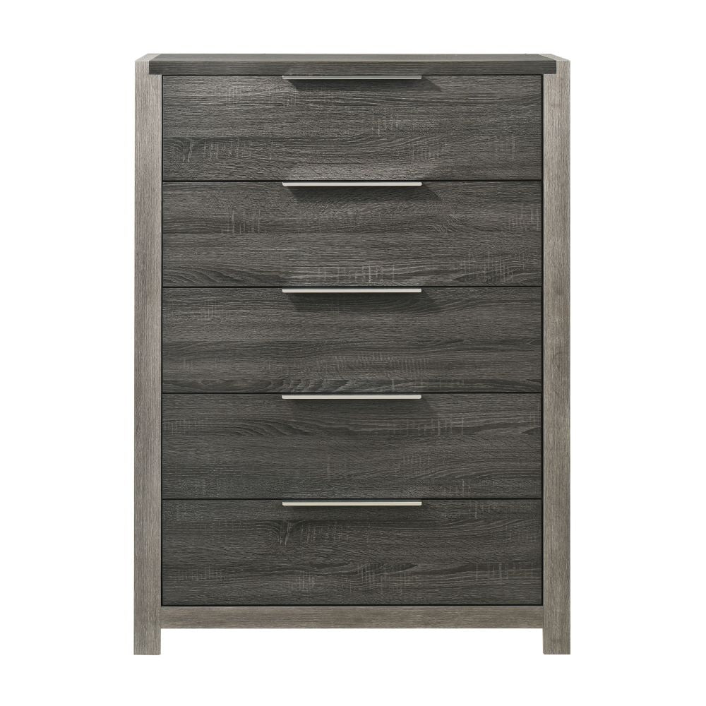 Modern Transitional Gray Finish 1pc Storage Chest with 5x Drawers Wooden Bedroom Furniture