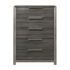 Modern Transitional Gray Finish 1pc Storage Chest with 5x Drawers Wooden Bedroom Furniture