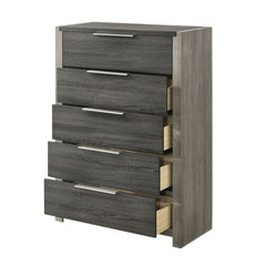 Modern Transitional Gray Finish 1pc Storage Chest with 5x Drawers Wooden Bedroom Furniture