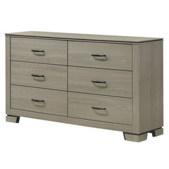 Modern Sleek Design Six Drawers Storage Dresser 1pc Gray Finish Wooden Bedroom Furniture