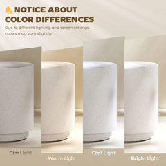 Nordic style Table with Concrete Finish Round Side Table, Light Yellow