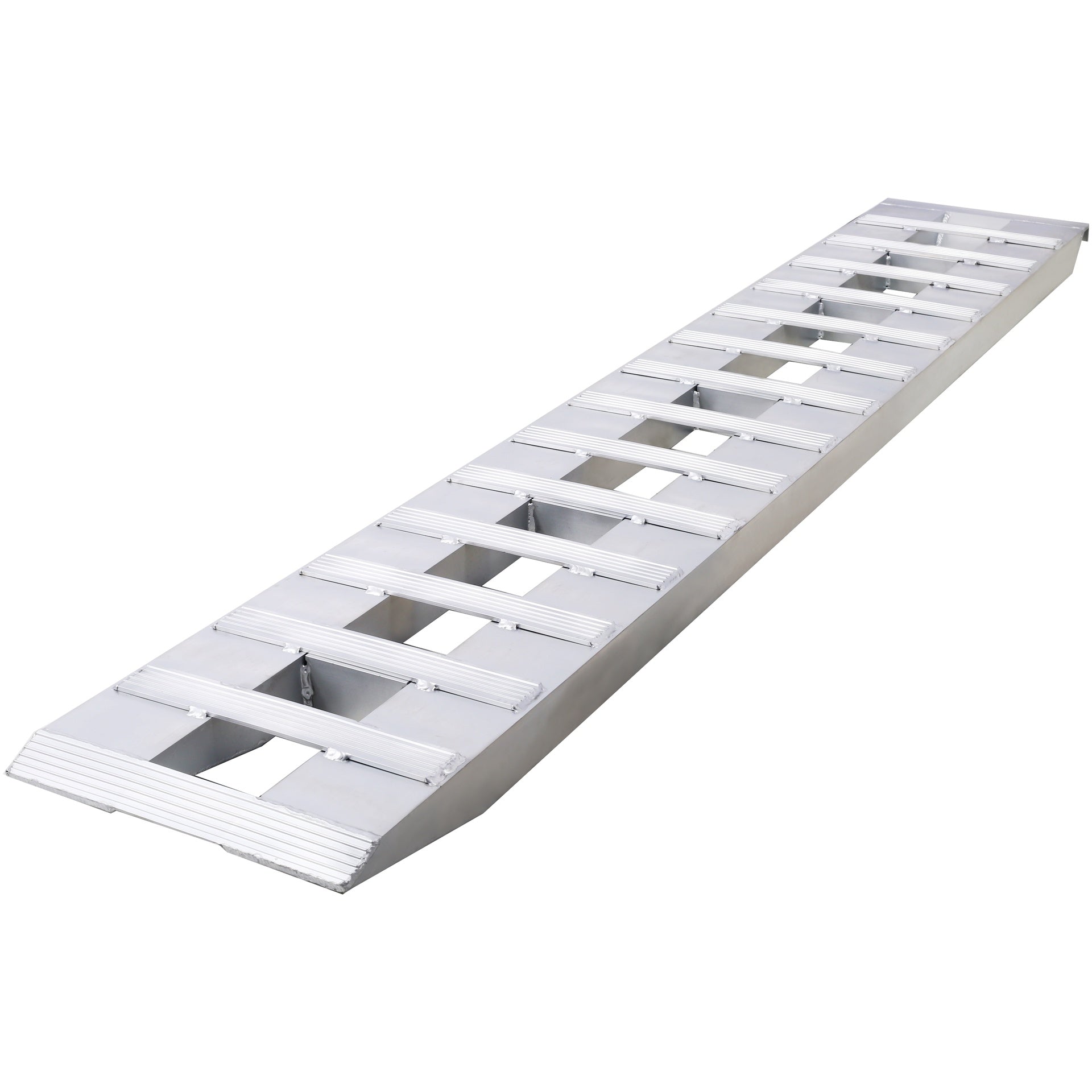 Heavy-Duty Ramps with Top Hook Attaching End, Universal Loading Ramp for Motorcycle, Tractor, ATV/UT 84" X 14" 6600 LBS 1 Pair 2 Ramps Silver Aluminum