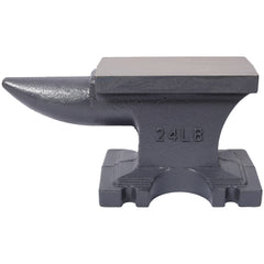24LB(11KG) Cast Iron Anvil,with Single Horn Round Horn and Stable Base,for Bending, Shaping,and Twisting,Gray