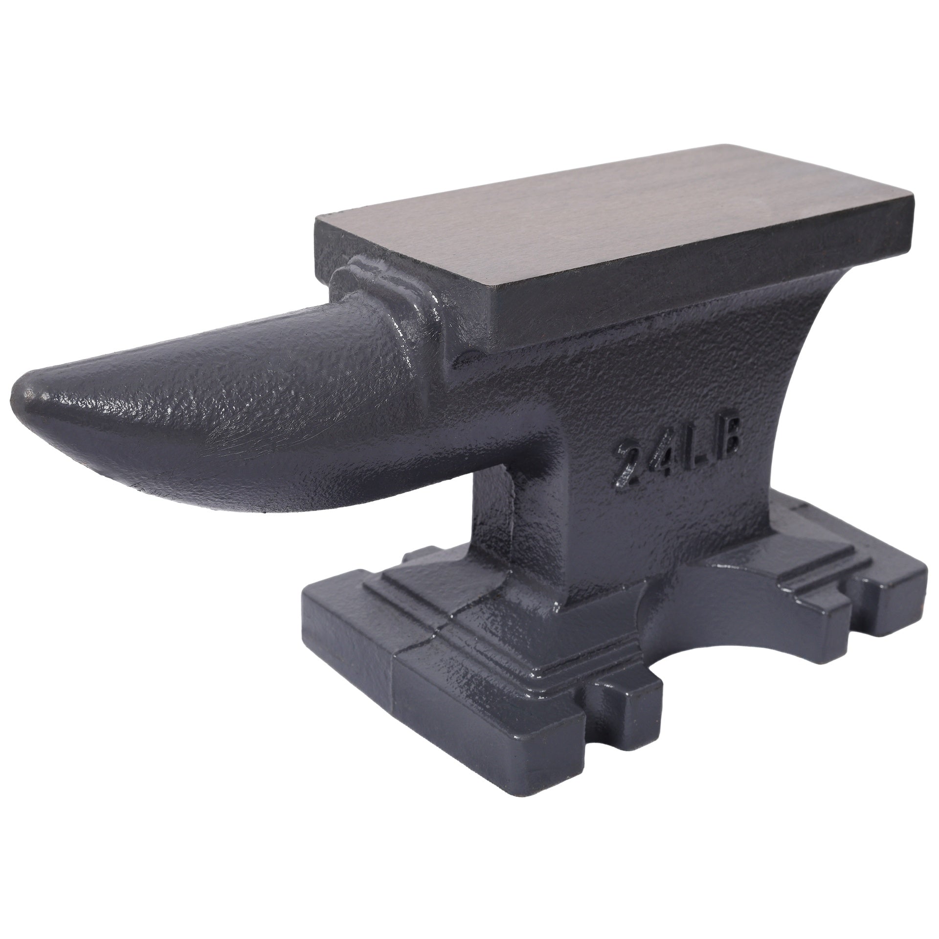 24LB(11KG) Cast Iron Anvil,with Single Horn Round Horn and Stable Base,for Bending, Shaping,and Twisting,Gray
