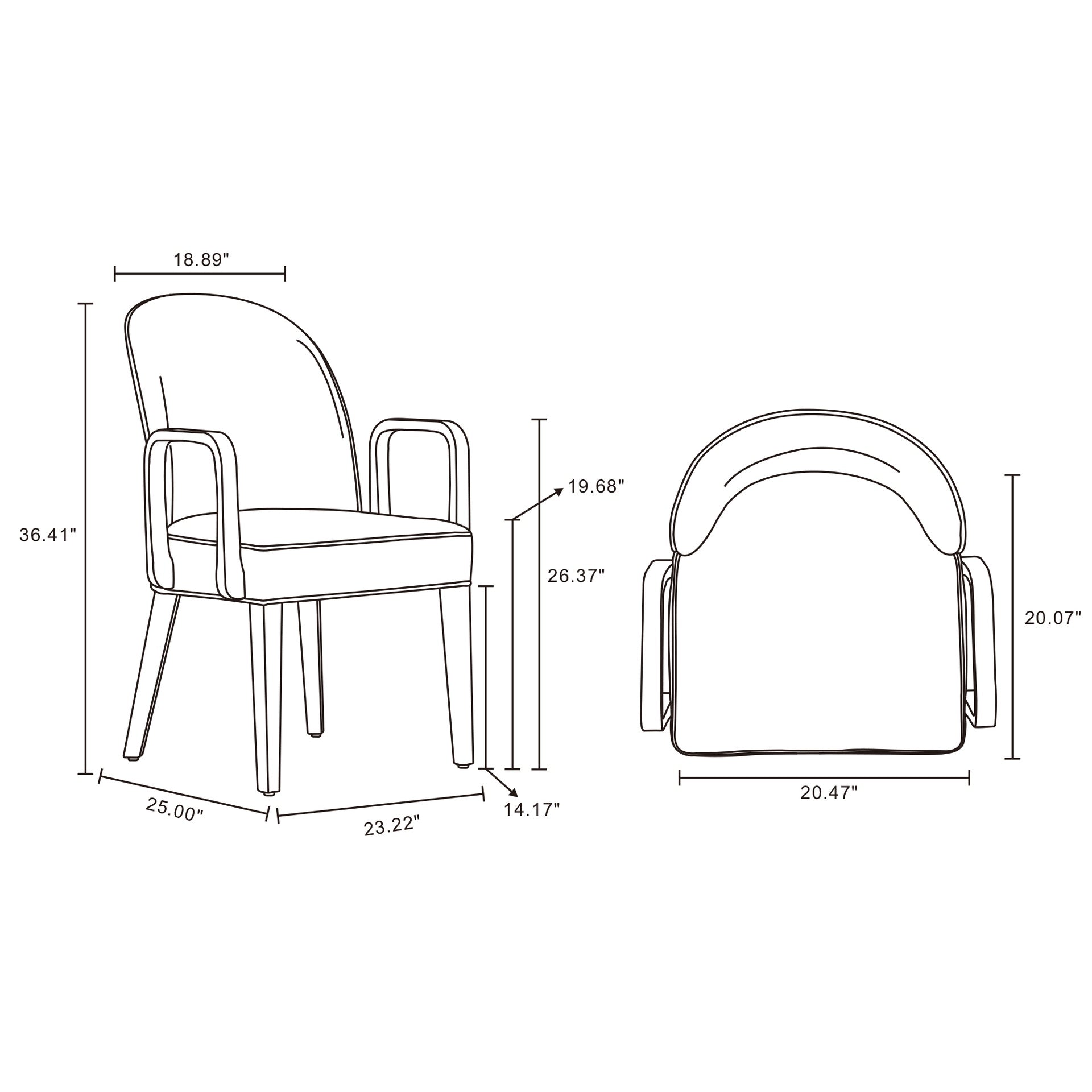 Armchair in Light Gray