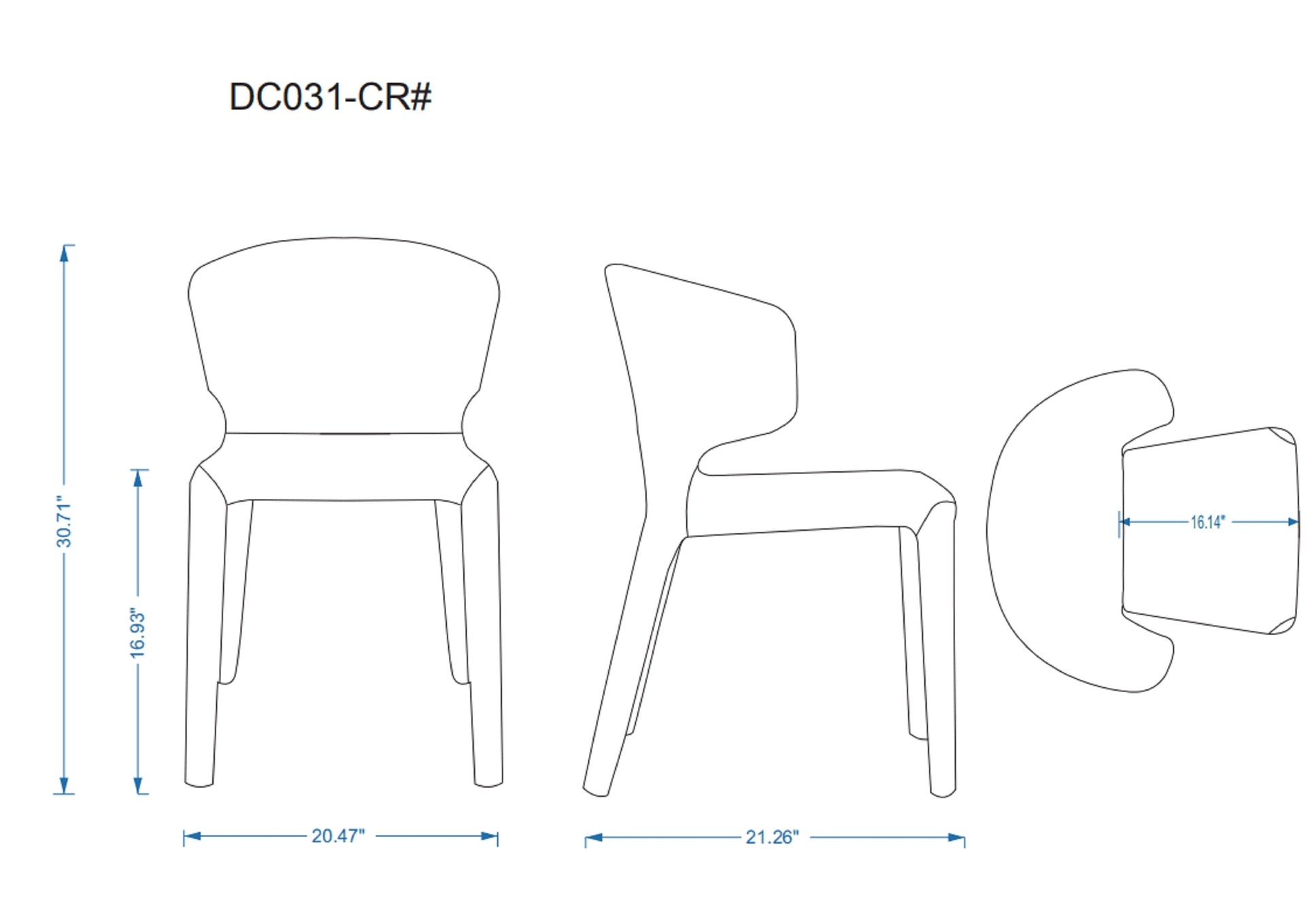 Dining Chair - Set of 2 in Cream