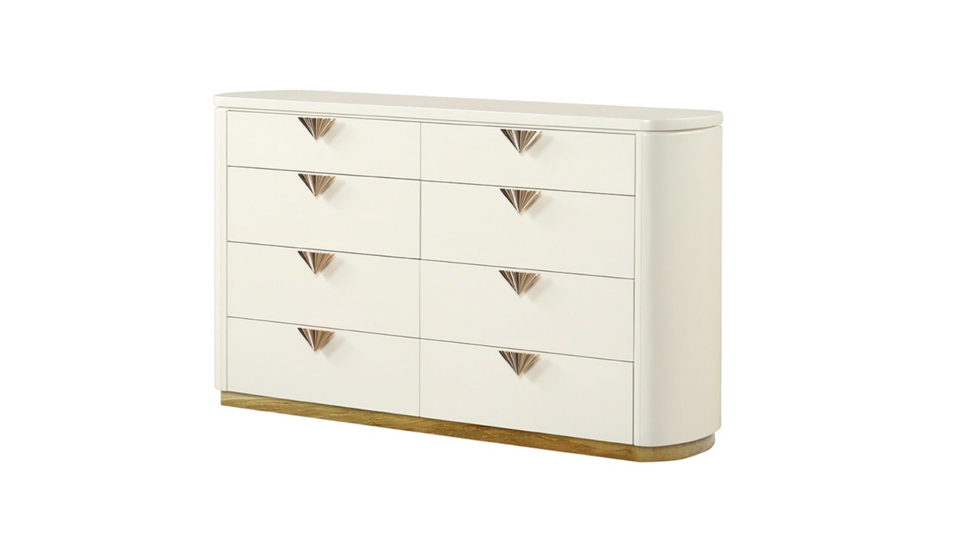 La Pierre Modern Style 8- Drawer Dresser(INCLUDES ONLY DRESSER) Made with Wood and Gold Accents in Beige