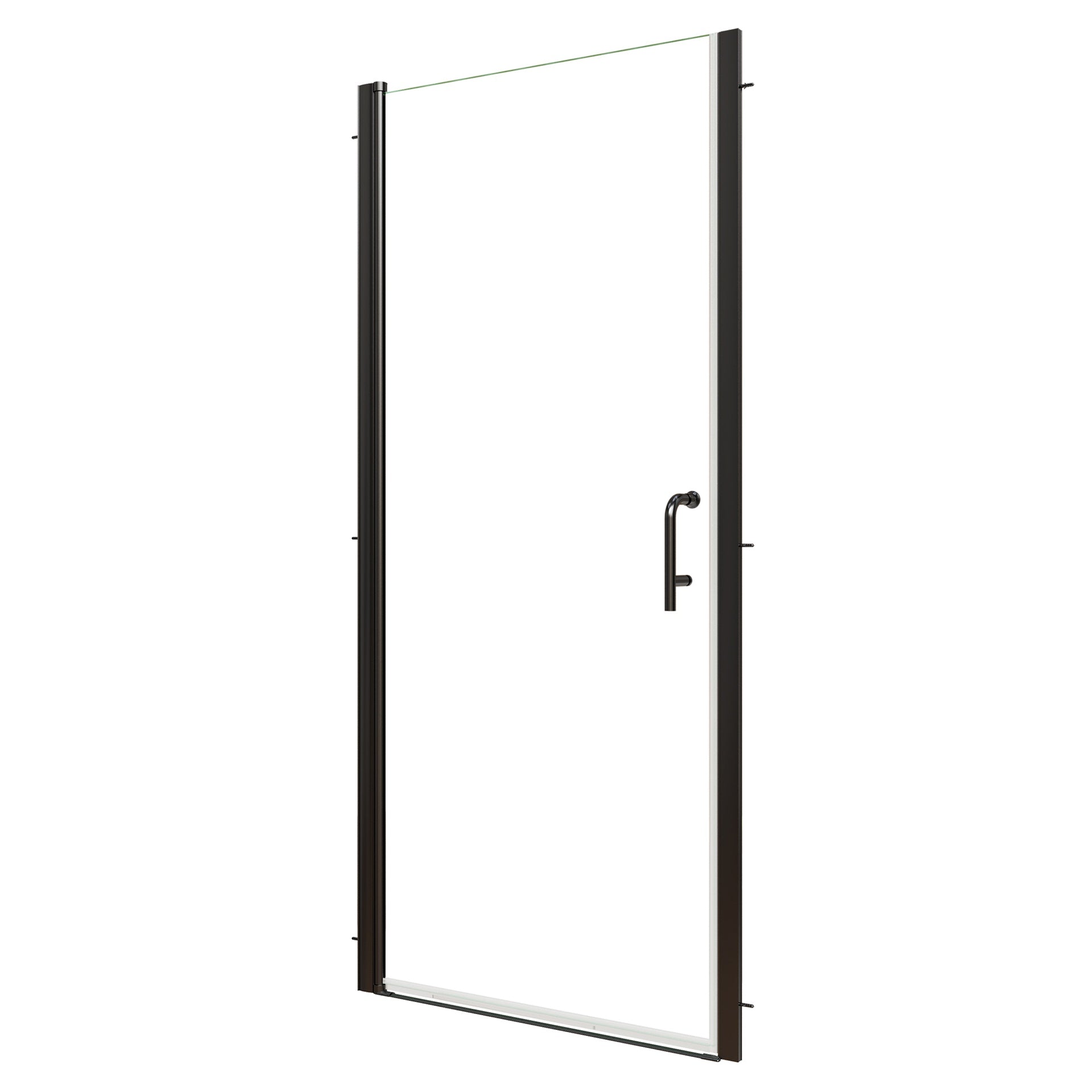 34-36 in.W x 72 in.H Pivot Frameless Shower Door,1/4 in. Clear Glass Pivot Swing Shower Doors in Matt Black,Pivot Shower Door Reversible Installation