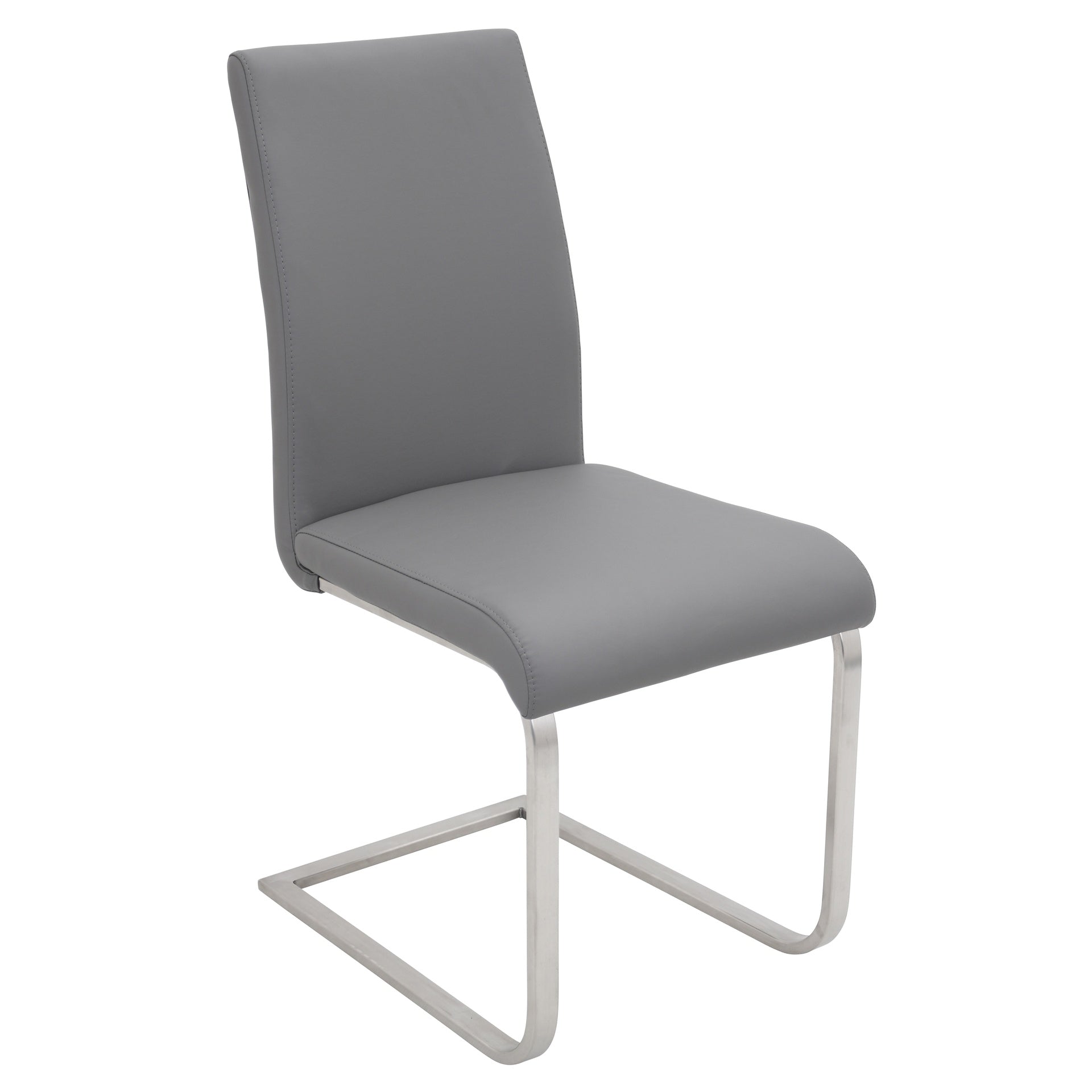 Foster Contemporary Dining Chair in Grey Faux Leather by LumiSource - Set of 2