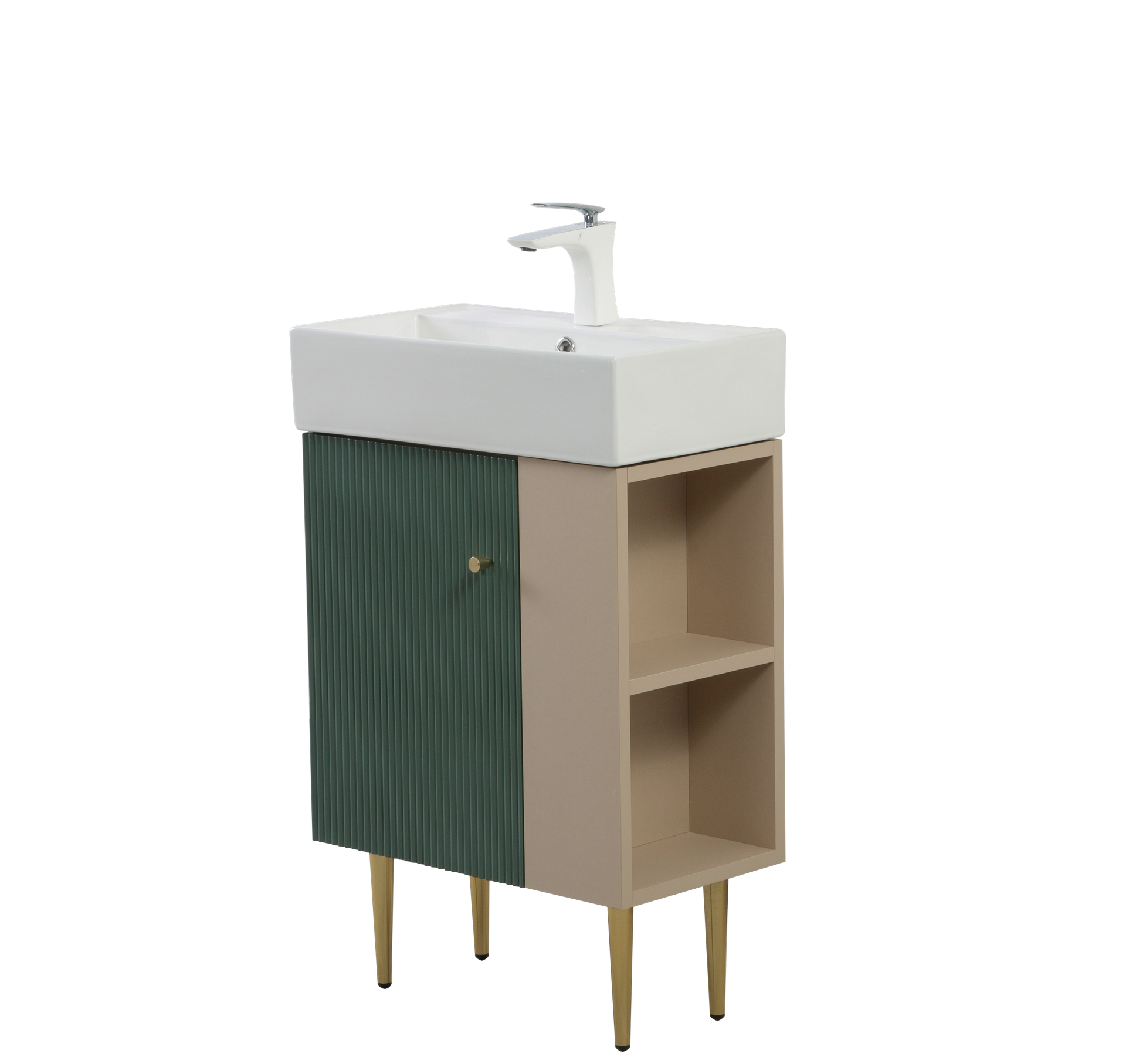 21.6" Vanity Base Only, Open Shelf on the Right, Green GF-24V06-21LVR-W1573P224400