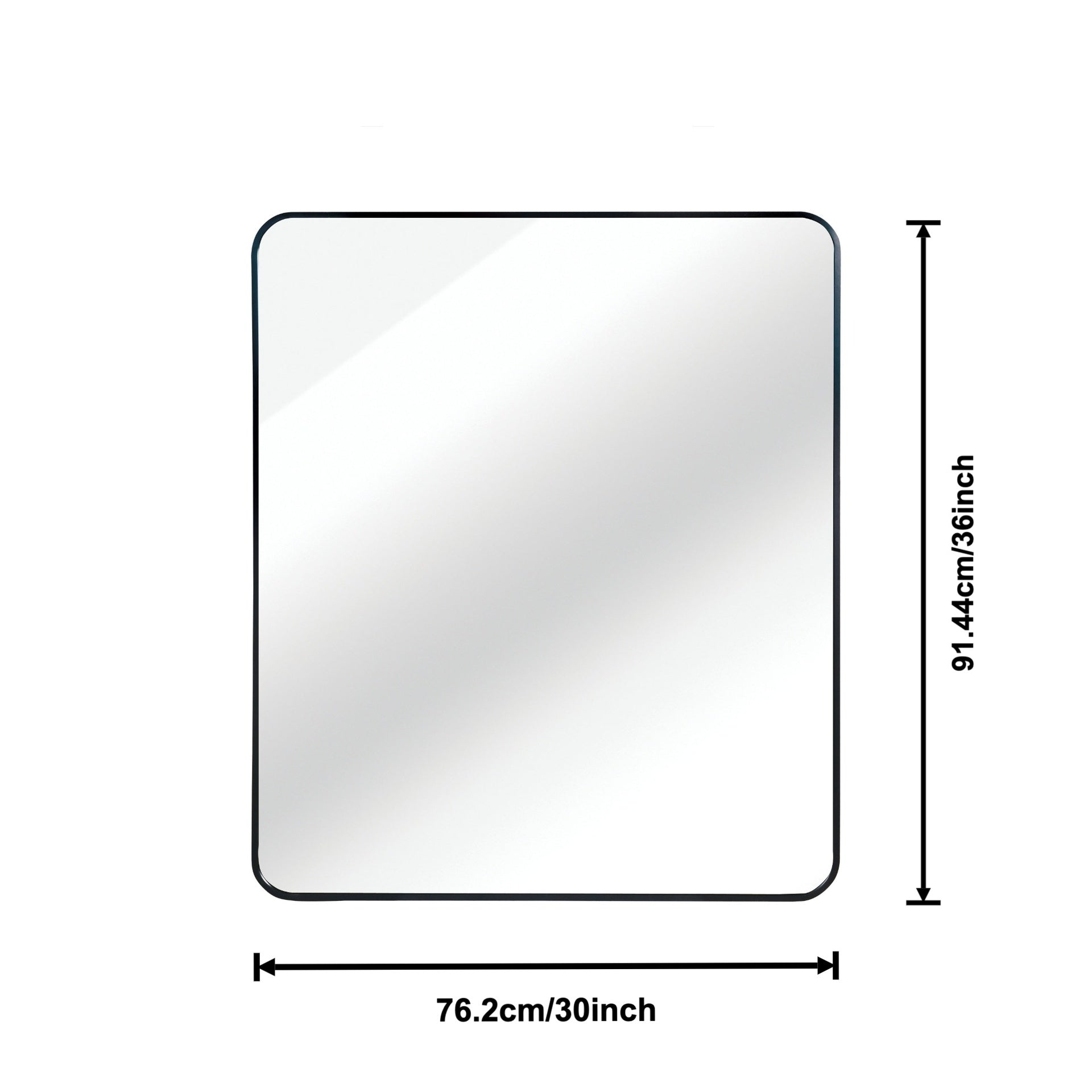 Black 30 "x36" Rectangular Bathroom Wall Mirror