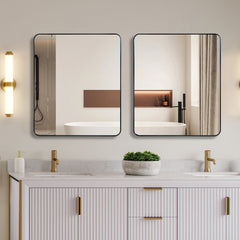 Black 30 "x36" Rectangular Bathroom Wall Mirror