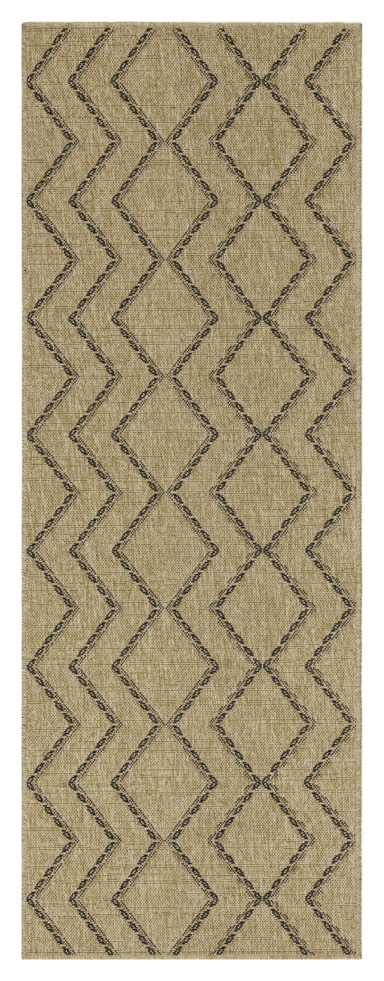 Earth GC_NTL1010 Jute/Black 2 ft. 7 in. x 7 ft. 3 in. Indoor/Outdoor Area Rug