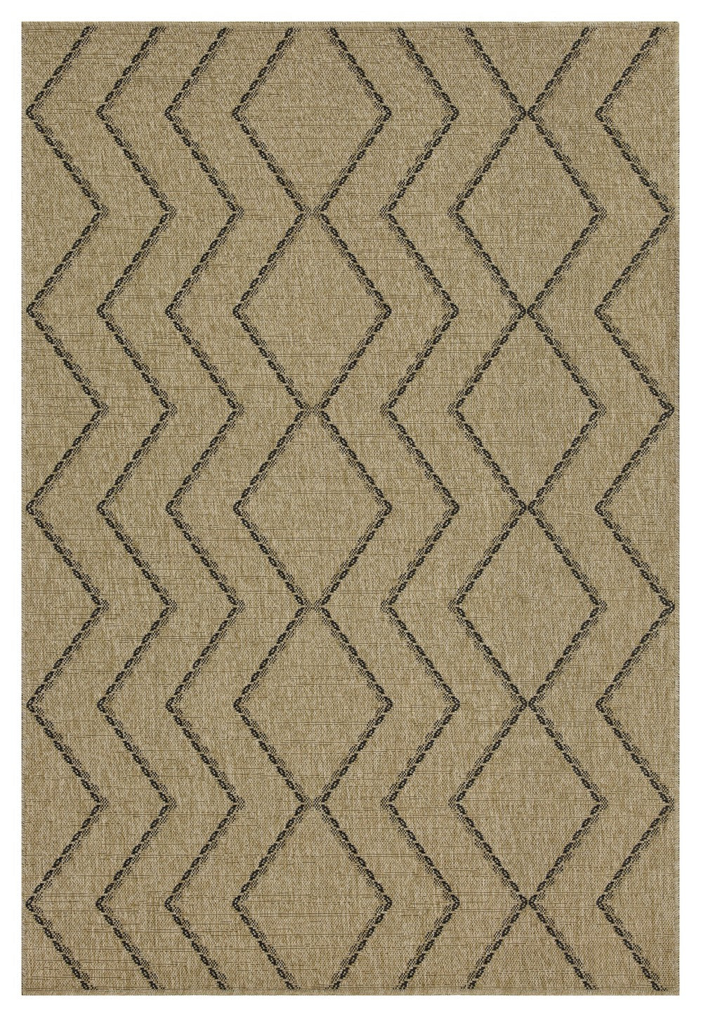 Earth GC_NTL1010 Jute/Black 2 ft. 7 in. x 7 ft. 3 in. Indoor/Outdoor Area Rug