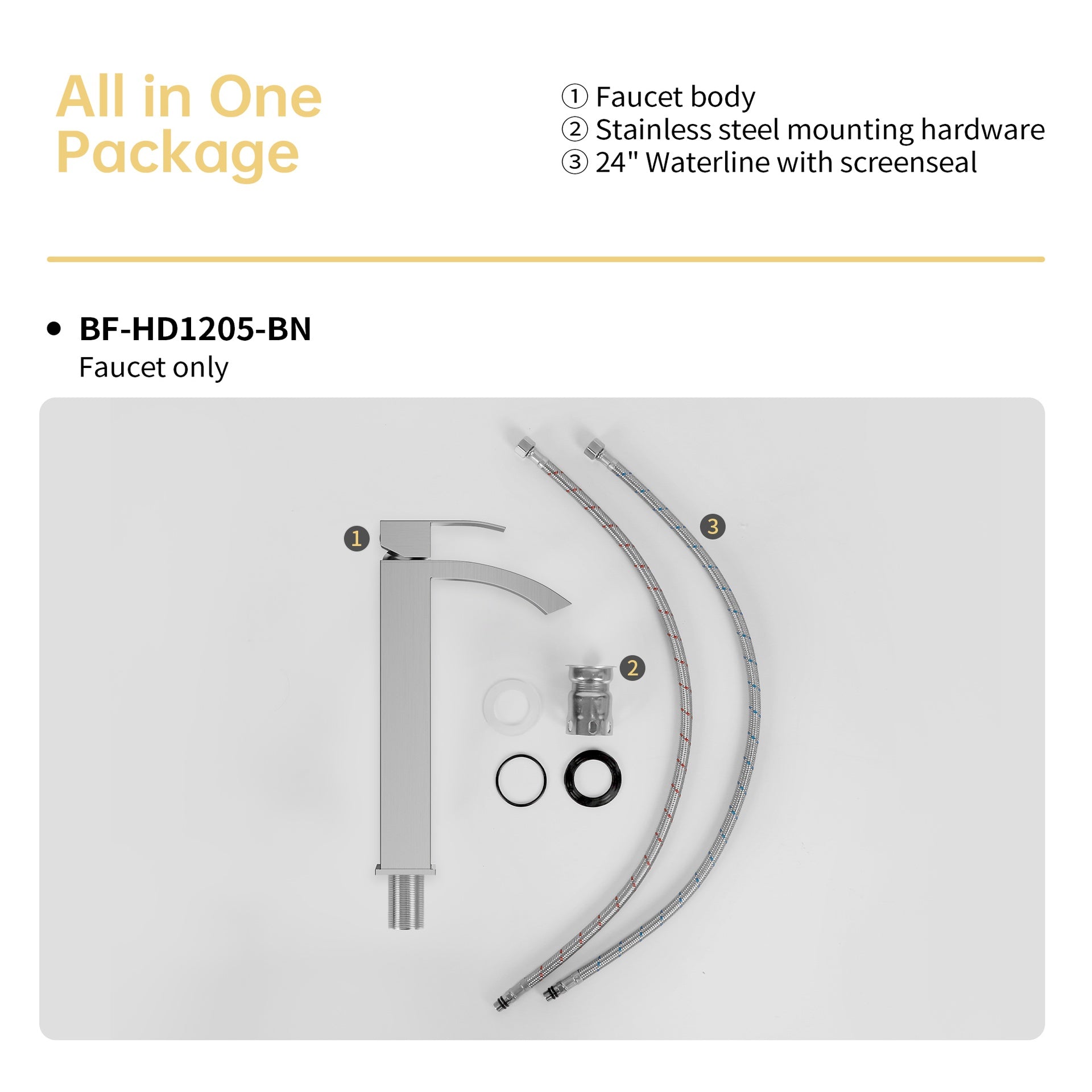 Bothwa Home 11.21" CUPC Certified Single Handle Bathroom Sink Faucet (Brushed Nickel Finish)
