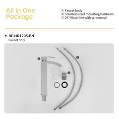Bothwa Home 11.21" CUPC Certified Single Handle Bathroom Sink Faucet (Brushed Nickel Finish)