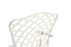 3 Piece Patio Bistro Set Cast Aluminum Bistro Table and Chairs Set of 2 with Umbrella Hole,All Weather Metal Bistro Table Set,Outdoor Patio Furniture Set for Garden with cushion White