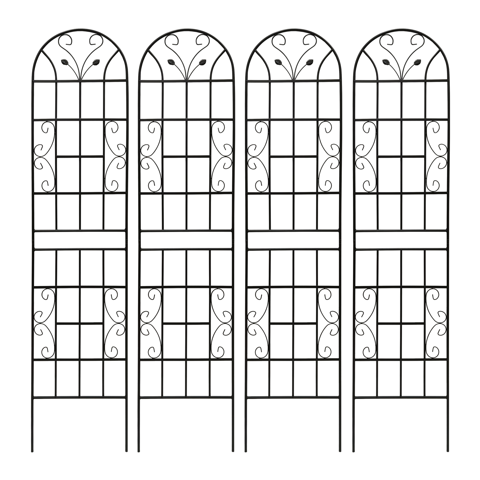2 Pack Metal Garden Trellis 86.7" x 19.7" Rustproof Trellis for Climbing Plants Outdoor Flower Support Black