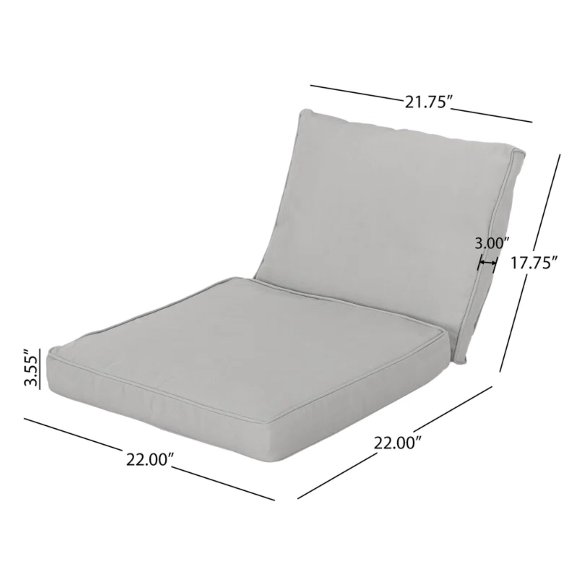 HONOLULU CLUB CHAIR CUSHION SET, BACK CUSHION AND SEAT CUSHION, SILVER, SET OF 2, (52918.00 CUSHION SET)