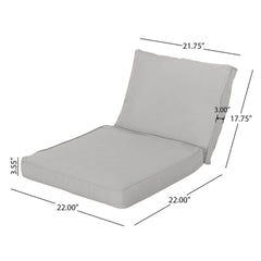 HONOLULU CLUB CHAIR CUSHION SET, BACK CUSHION AND SEAT CUSHION, SILVER, SET OF 2, (52918.00 CUSHION SET)