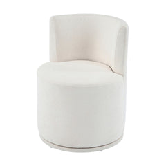 Modern Swivel Upholstered Side Chair in Beige