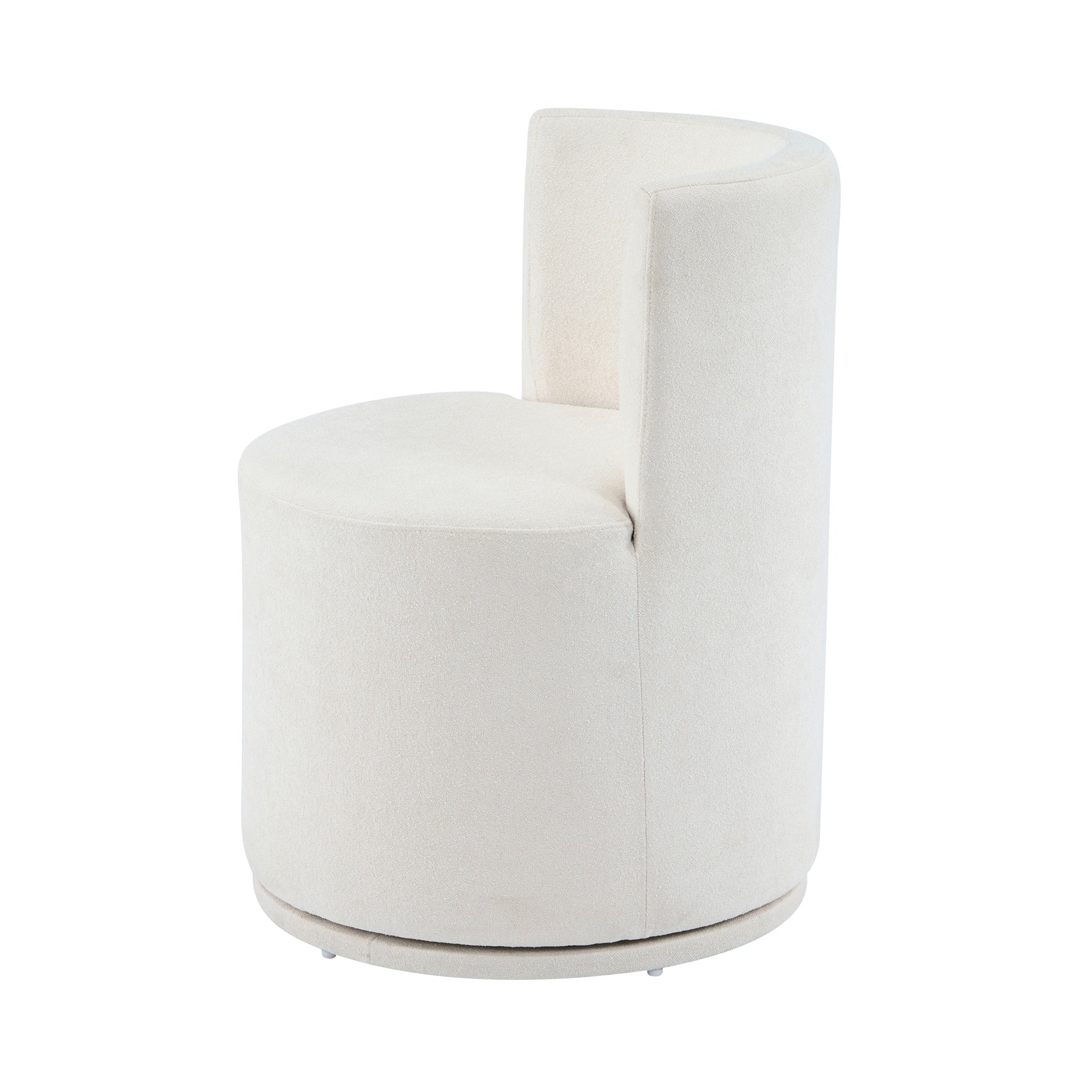 Modern Swivel Upholstered Side Chair in Beige