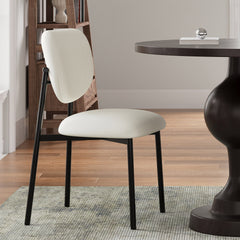 Upholstered  Dining Chairs With Metal Legs (Set of 2),Beige