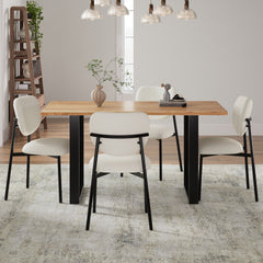 Upholstered  Dining Chairs With Metal Legs (Set of 2),Beige