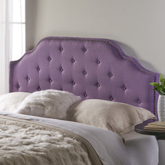 Tufted Upholstered Headboard Queen Size, Solid Wood Head Board with Durable Metal Legs, Adjustable Height Queen headboard with Nailhead Trim,fabric Headboard in Modern Button Tuffted Design