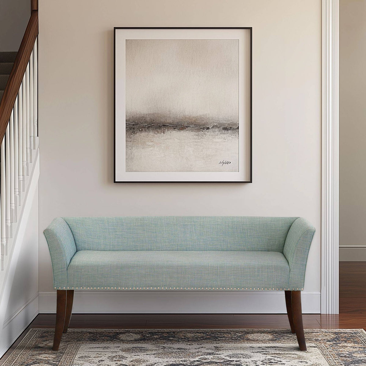 Welburn Upholstered Bench Teal