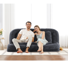 [NEW ARRIVED] [VIDEO PROVIDED] Double human dog bed,Lazy sofa ,Loveseat,Fits You & Pets,Extra Large Floor Couch,Can sit or lie down,2-in-1,5 Adjustable Position, Plump Pillow,2 Seat,Chenille,Dark Gray
