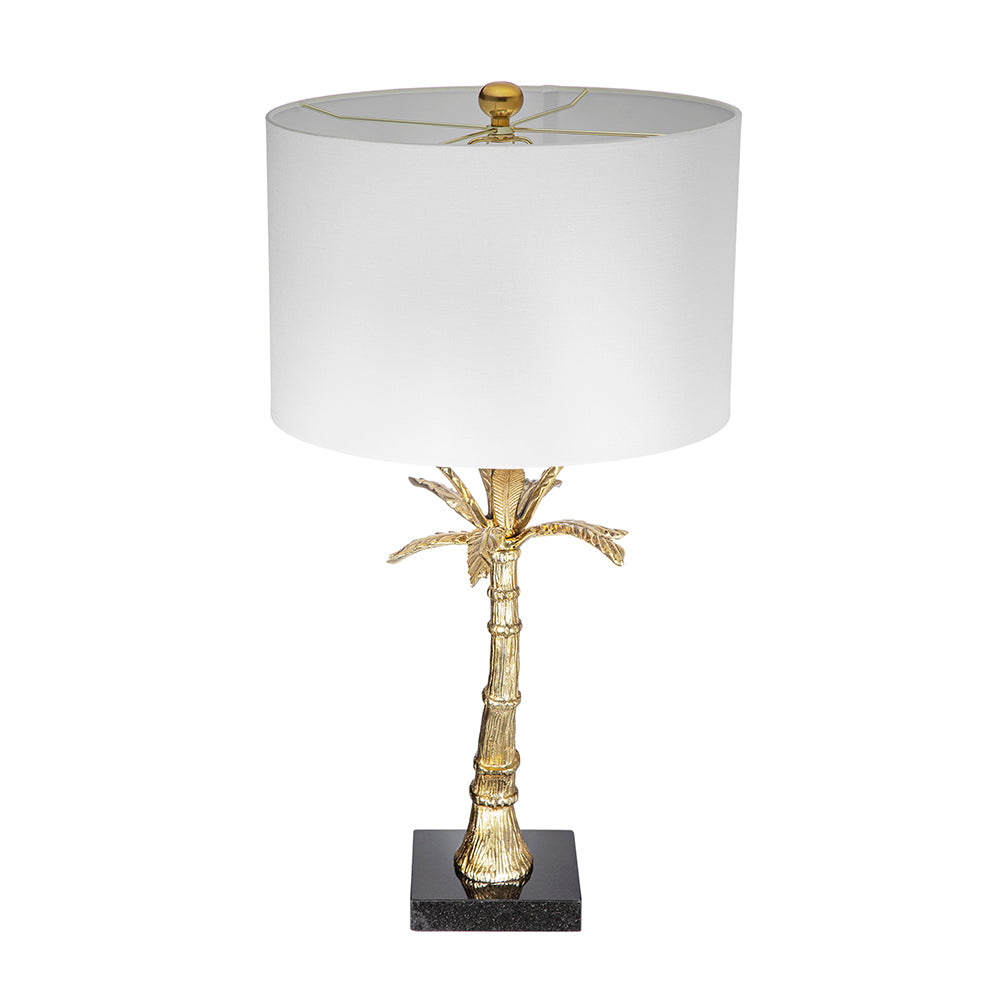 D16x31" Leaf Lamp with Marble Base, Gold (Lamp Shade Assembly Required)