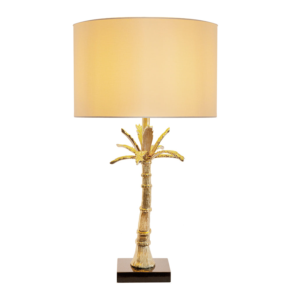 D16x31" Leaf Lamp with Marble Base, Gold (Lamp Shade Assembly Required)