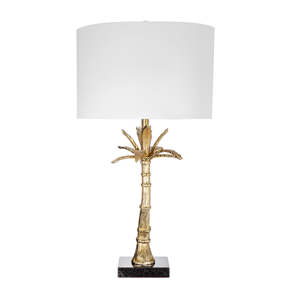 D16x31" Leaf Lamp with Marble Base, Gold (Lamp Shade Assembly Required)