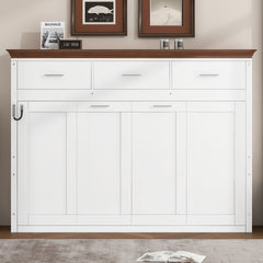 Twin Size Murphy Bed with 3 Drawers, White