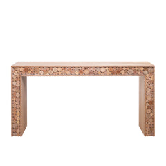 Rustic Wood Console Table with Natural Log Accents – 62" Entryway Table, Narrow Sofa Table, Hallway Accent Table – Modern Farmhouse Style