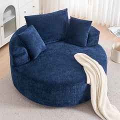 Round Accent Chair, 360 Swivel Chenille Barrel Chair, Fluffy Modern Sleeper for Living Room, Bedroom, Reading Room and Lounge