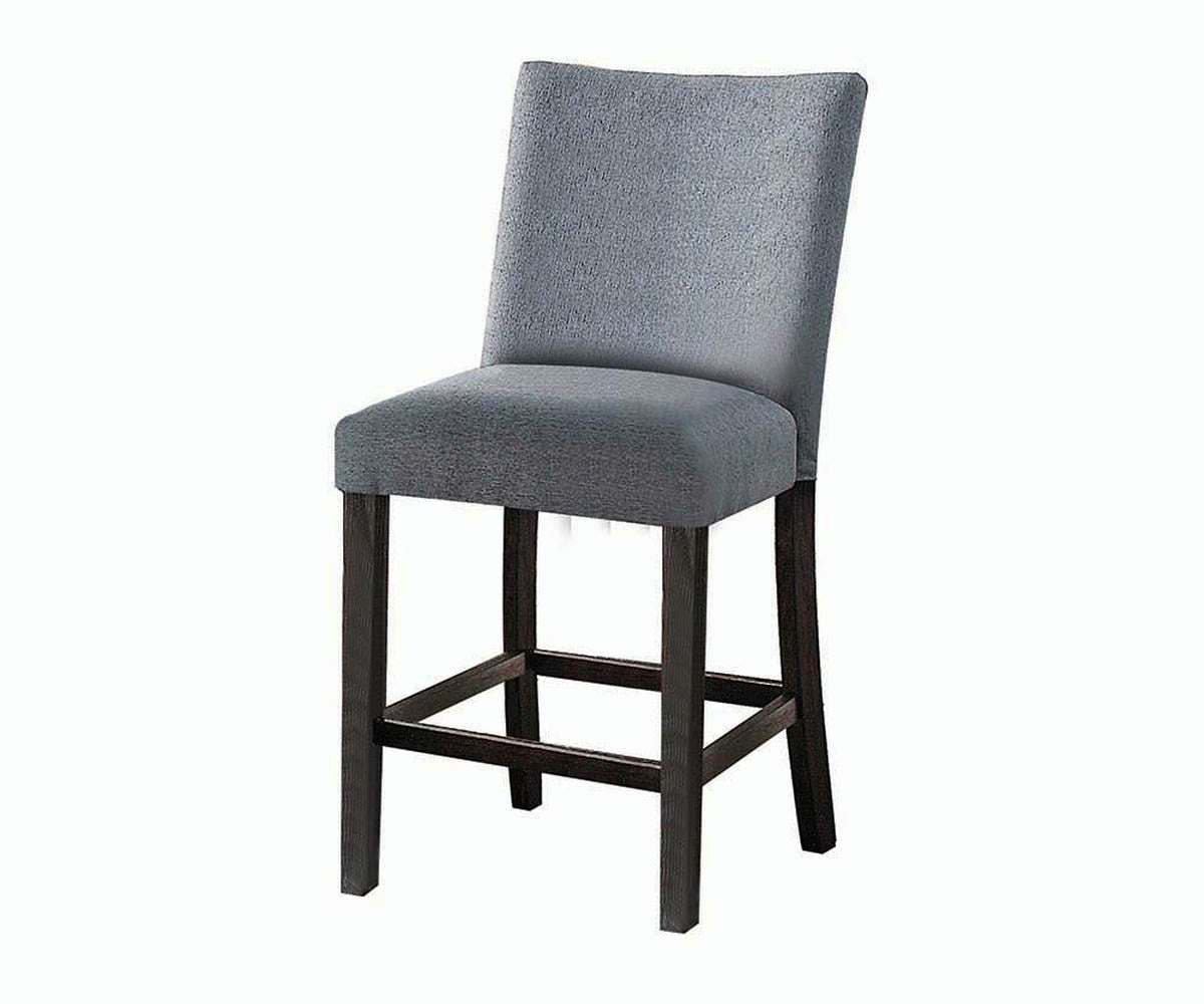Yelena Fabric & Weathered Espresso Finish Counter Height Chair (Set of 2)