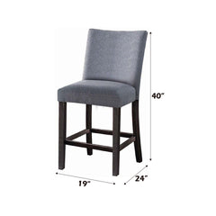 Yelena Fabric & Weathered Espresso Finish Counter Height Chair (Set of 2)