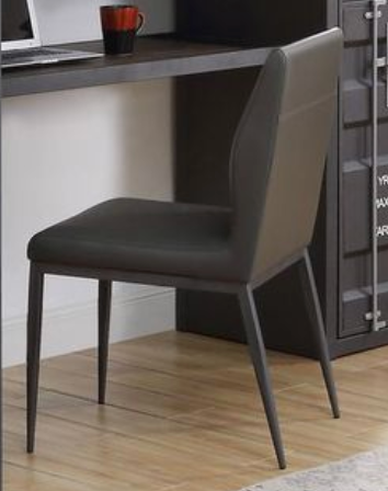 Cargo Gray Synthetic Leather & Gunmetal Finish Chair