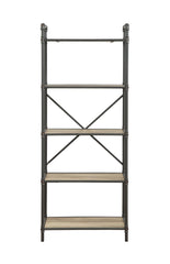 Itzel Antique Oak & Sandy Gray Finish Bookshelf