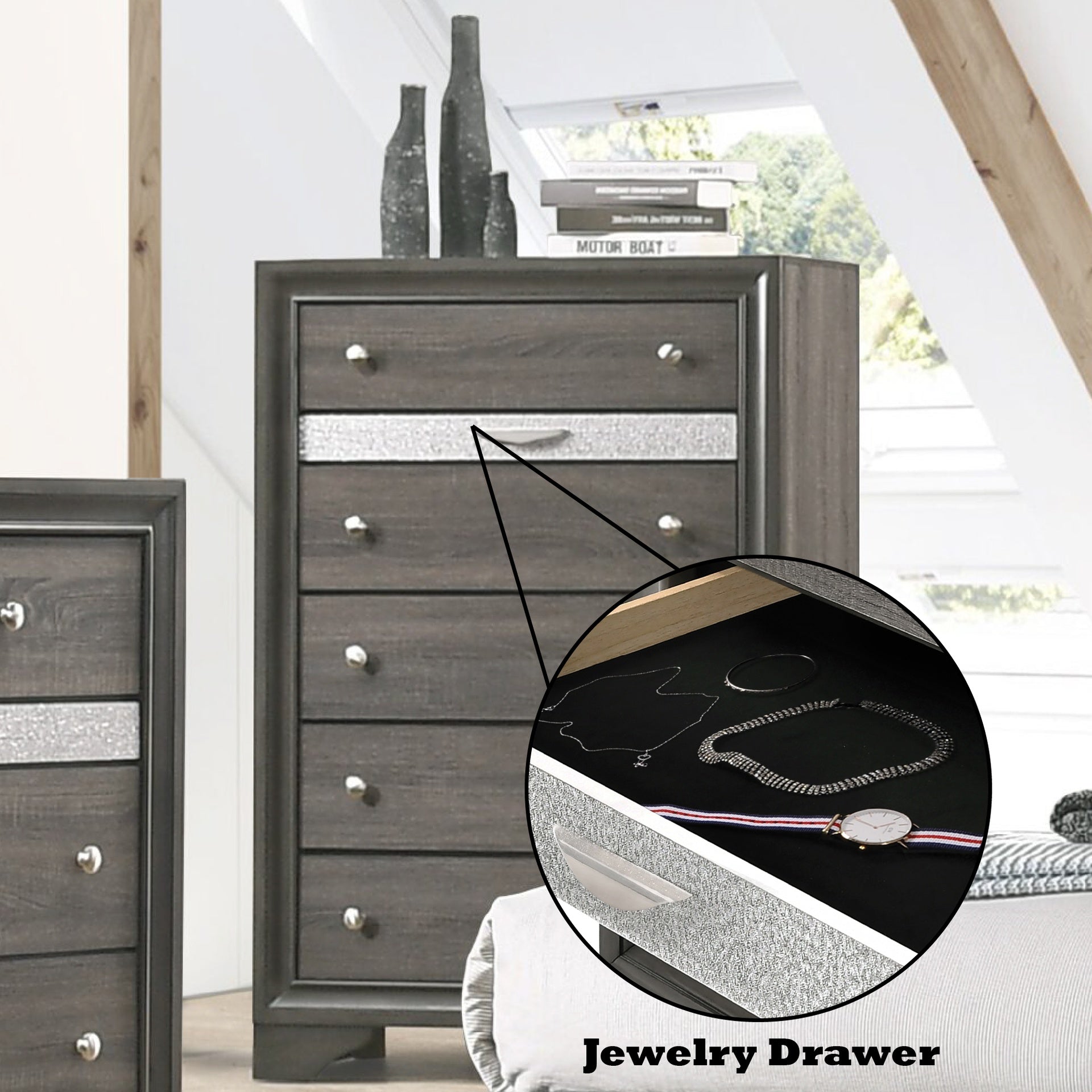 Naima Gray Finish Chest